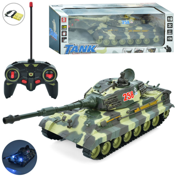 Танк AKX531-1 радіокер., акум., 1:20, USB, 2 кольори, муз., світло, кор., 42,5-15,5-15,5 см.
