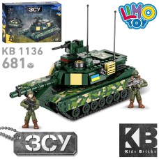 Конструктор KB 1136 військовий, танк, M1A2 Abrams, фігурки, 681 дет., кор., 40-27-7,5 см.