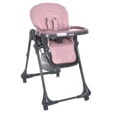 Стільчик M 3233L-G Pink для годування, 3 полож.спинки та підніжки , 4 колеса, кошик,екошкіра,рожевий