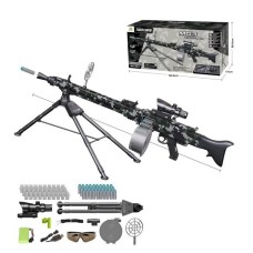 Автомат M621-1 акум., м'які кулі-присоски 30 шт., лазер, окуляри, USB, кор., 57-28-17 см.