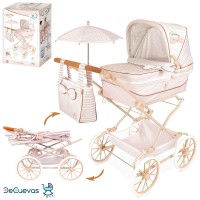 Візок 82078 для ляльки, класика, сумка, кошик, парасолька, мет., кор., 42-60-24 см.