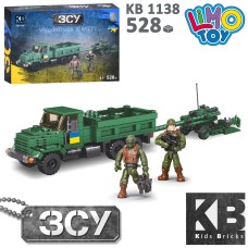 Конструктор KB 1138 військовий, машина, буксирована гаубиця M777, фігурки, 528 дет., кор., 32-22-6см