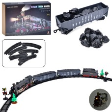 Залізниця 22922 локомотив, 3 вагони, пара/дим, муз., світло, бат., кор., 43-29-10,5 см.