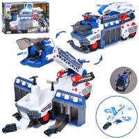 Набір з транспортом YY6032P поліція,трейлер-база,бризкає водою,літак,кулі,машинки-мет.,муз., світло,