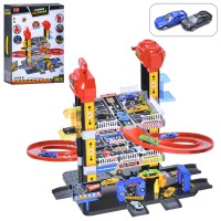 Гараж A333-241A 3 поверхи, машинки 2 шт., 2 ліфти(ліфт(механіч.),ліфт-муз.,світло),кор.,41-57-15,5см