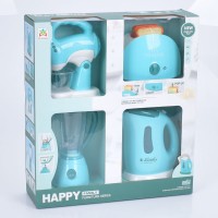 Набір побутової техніки LS8488Q чайник, міксер, блендер, тостер,муз.,світло,бат.,кор.,34,5-38,5-10см