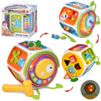 Гра 6215 розвив.,куб/шестигран.,9в1,ксилофон,барабан,магніт.гра,сортер,рух.дет.,муз.,світло,бат.,кор