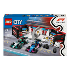 Конструктор LEGO City Гараж F1 и автомобили Mercedes-AMG и Alpine 678 деталей (60444)