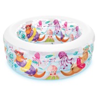 Басейн 58480 Весела Видра, надувне дно, 6+, 360л, зливний клапан, рем.запл., 152-56см.