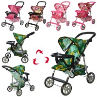 Візок 9366 T/018 для ляльки, мет., прогулянковий, колеса 4 шт., рег. ручка, кор., 30-50-14,5 см.