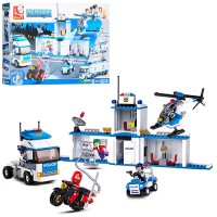 Конструктор SLUBAN M38-B0376 "Поліція": ділянка, транспорт, фігурки, 572 дет.