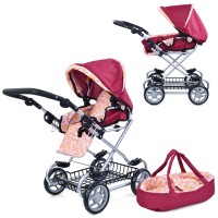 Візок 9346W для ляльки, прогулянковий, кошик, люлька, колеса 4 шт., 2 види, кор., 35-50-23 см.