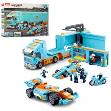 Конструктор SLUBAN M38-B0766 "Racing Team": Трейлер для гоночних автомобілів, 1044 дет.
