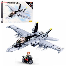 Конструктор SLUBAN M38-B0928 "Model Bricks": Бойовий літак, 682 дет.