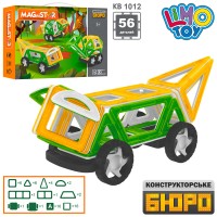 Конструктор KB 1012 магнітний, транспорт, 56 дет., картки (цифри), кор., 38-26-7,5 см.