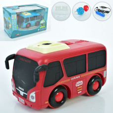 Автобус YJ-065 радіокер.2,4G(пульт-браслет),акум.,мильні бульбашки-2запаски,USB,2кольори,світло,кор.