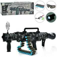 Автомат M619-1 акум., м'які кулі-присоски 30 шт., USB, окуляри, світло, кор., 64,5-23,5-12 см.
