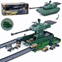 Танк TN-1269-69A 2в1 (військ. база, трек), машинка 6шт.,2 кольори,муз.,світло,бат.,кор.,62-26-18,5см