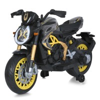 Мотоцикл M 5827EL-6-11 1*12V12AH, 2*45W, MP3, TF, USB, BLUETOOTH, EVA, шкіра,муз.,світло,сіро-жовтий