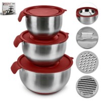 Миски SS з кришками/терками d18/22/26см., R93646