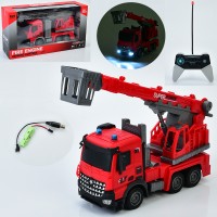 Пожежна машина YJ-119-1-2 радіокер.,акум.,вишка,1:14,рух.деталі,USB,2 види,світло,кор.,42-23,5-13см.