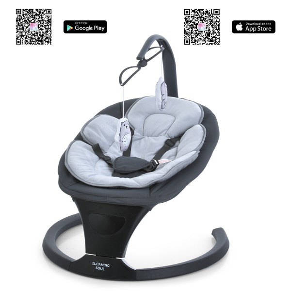 Заколисуючий центр ME 1175 SOUL Dark Gray пульт, 5 швид., таймер, 12 мел., Bluetooth,APP,темно-сірий