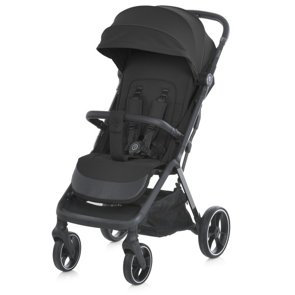 Візок дитячий ME 1127-B BEYA Black прогулянковий, до 22кг, PU колеса 17,5/22,5 см., чохол, чорний.