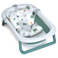 Ванночка ME 1151 PLUS Deep Green  дитяча,з термометром,вкладиш,силікон,склад.,зелений,78,3*49,3*20,5